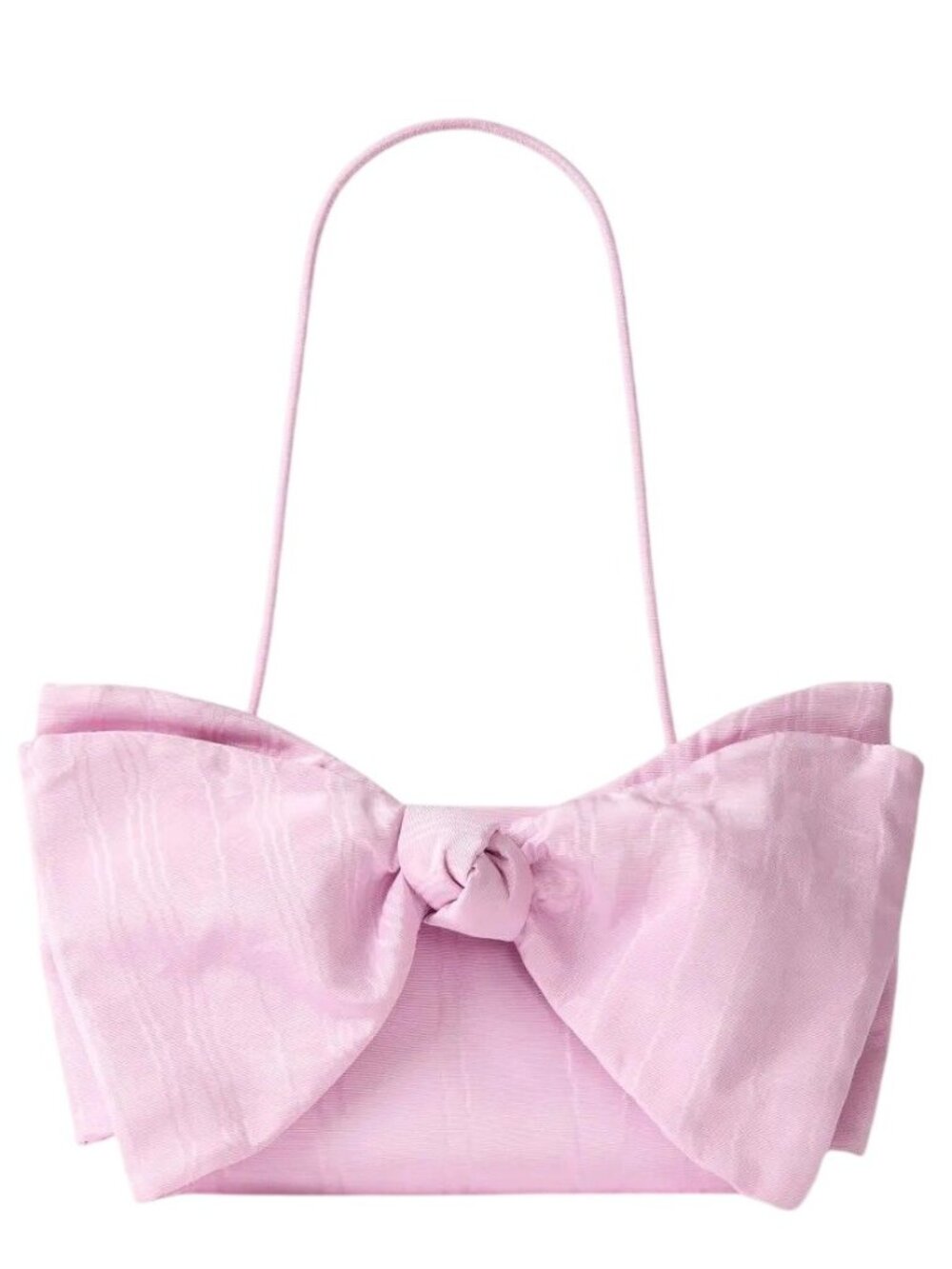 Loeffler Randall Valerie Pink Moire Bow Clutch in Powder Pink Womens Shoulder